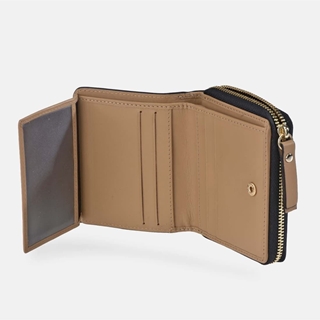 Billetero monedero "EL CABALLO" pequeño piel napa con costura color camel - Imagen 2